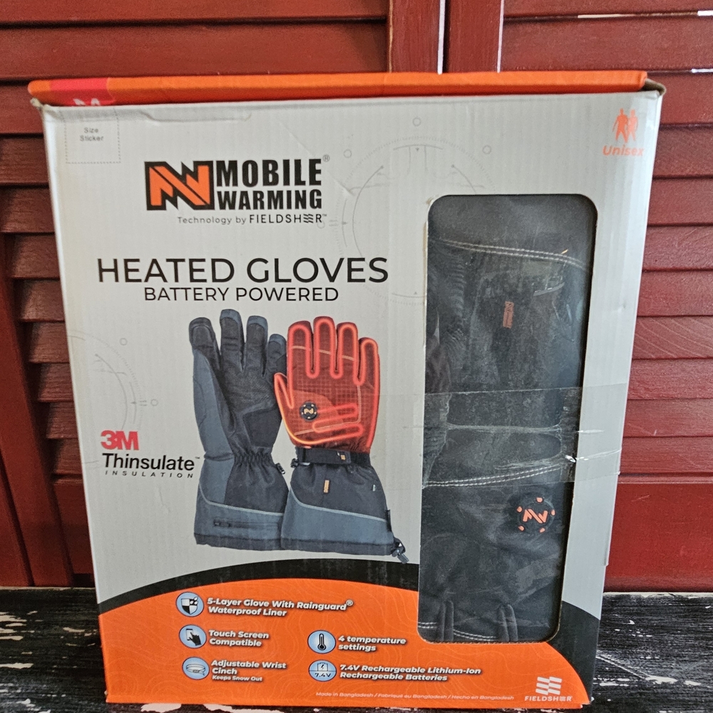 Heated Gloves - Black and Orange
